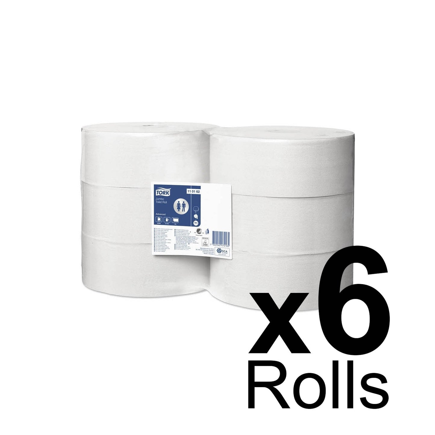 Tork Jumbo Toilet Roll Advanced 1 Ply - 110162 - Case of 6 x 500m