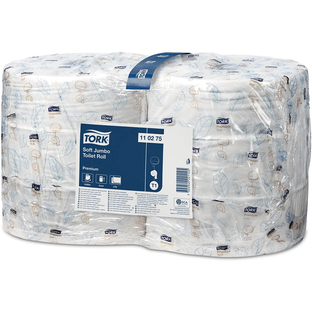 Tork Soft Jumbo Toilet Roll Premium 2Ply - 110275 - Case of 6 x 360m - Tork
