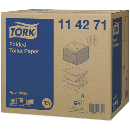 Tork Folded Toilet Paper Advanced 2Ply - 114271 - 242 Sheets x 36 Rolls - Tork
