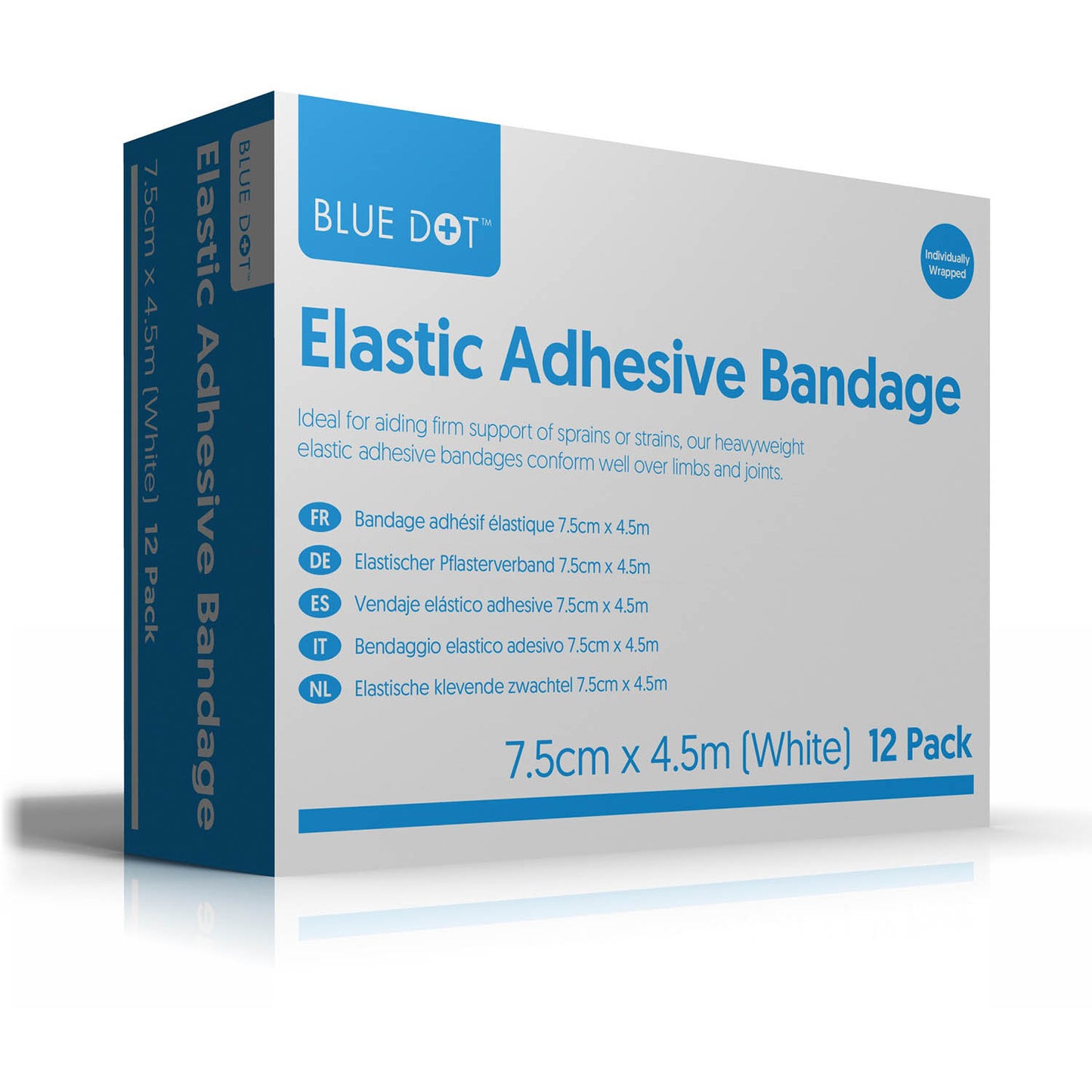 Blue Dot Elastic Adhesive Bandage 7.5cm x 4.5m x 1