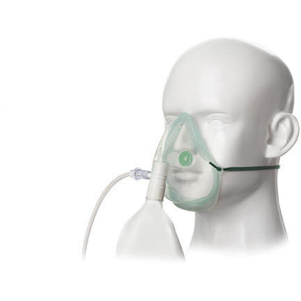 High concentration adult EcoLite oxygen mask + tubing 2.1m - Single