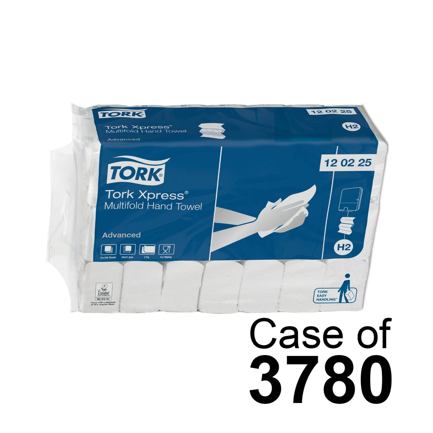 Tork Xpress Multifold Hand Towel White 2Ply - 120225 - Case of 21 x 180m - 3780 Towels - Tork