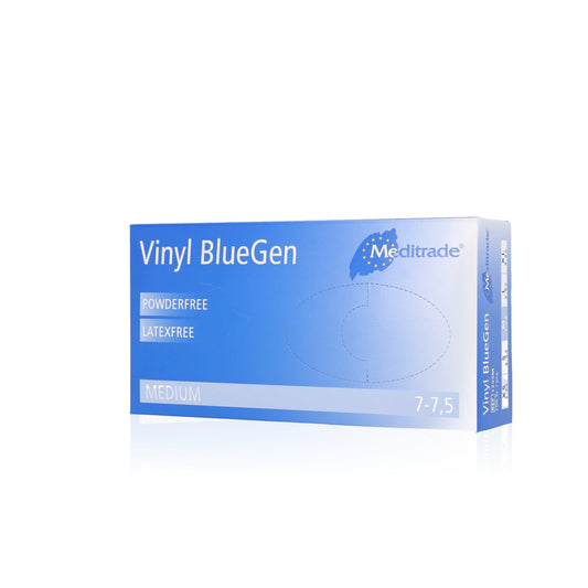 Blue Vinyl Gloves Medium - Box of 100 - Meditrade