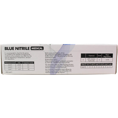 Blue Nitrile Gloves Large x 100 [PPE CAT III] - Supertouch