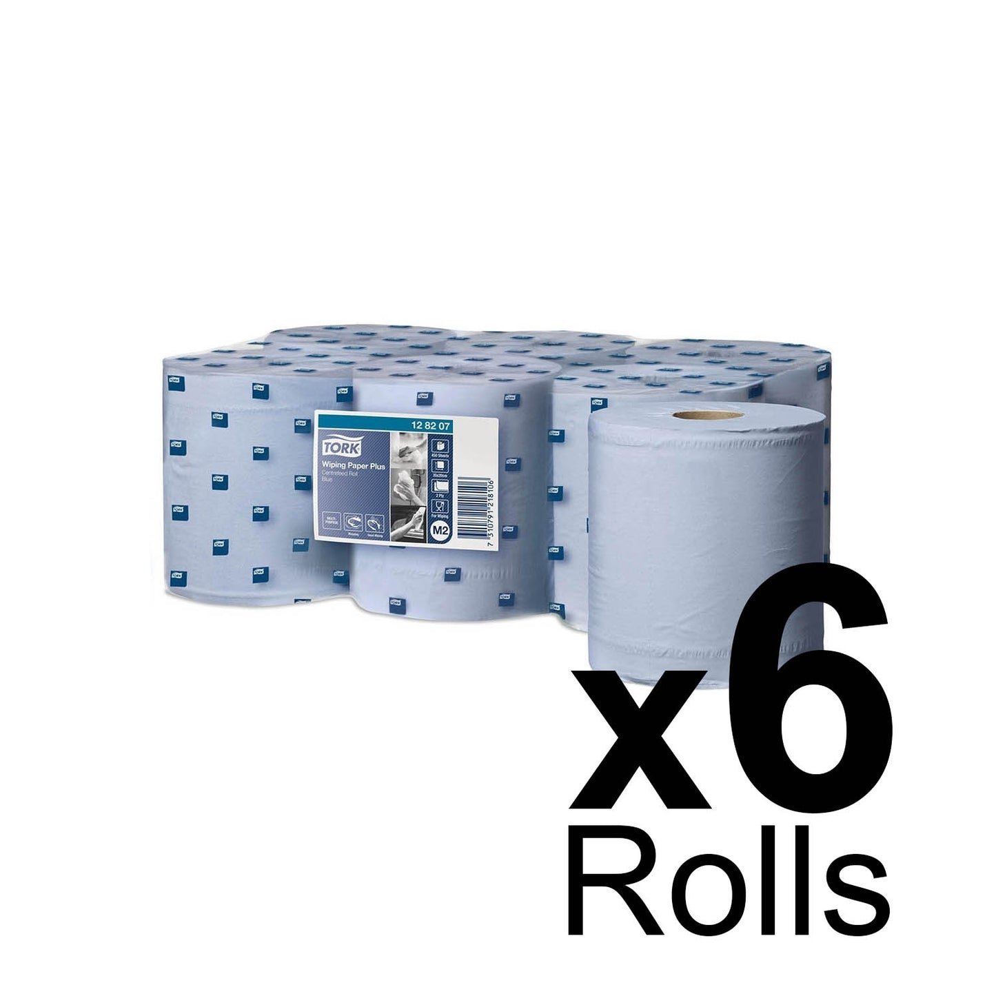 Tork Universal Centrefeed Blue Wiper Roll 2Ply - 128207 - Case of 6 Rolls - 20cm x 157.5m
