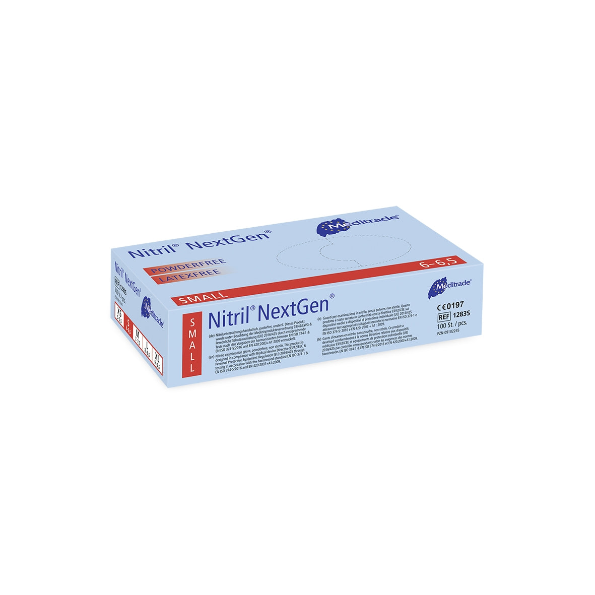 Nitrile Examination Protective Gloves- 1 x Box of 100 Gloves Small - Meditrade