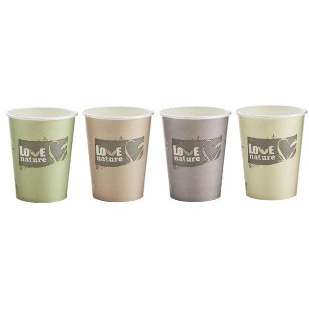 12OZ Love Nature Bioware Hot Cup x 1000 - Bunzl Catering Supplies