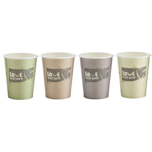 12OZ Love Nature Bioware Hot Cup x 1000 - Bunzl Catering Supplies