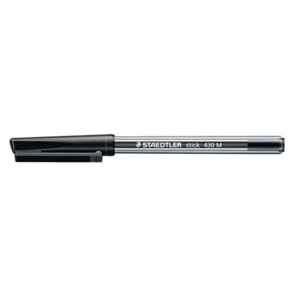 Staedtler Stick 430 Ball Point Black Pens 0.7mm Line Width - Box of 10 - Discontinued