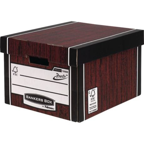 Fellowes Premium Classic Box Woodgrain (FSC) Storage Box - Pack of 5 - Lyreco