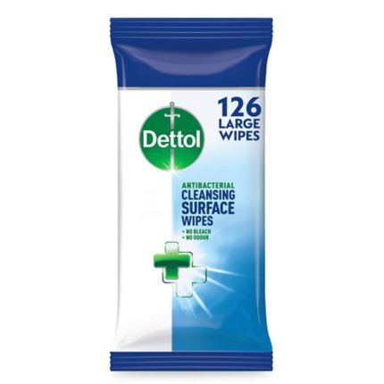 Dettol Antibacterial Wipes - Surface  - Pack of 126 - Dettol