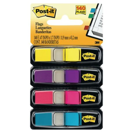 Post-It Index 12 X 44 mm 4 Assorted Colours 683-4AB - Pack of 4 - Lyreco
