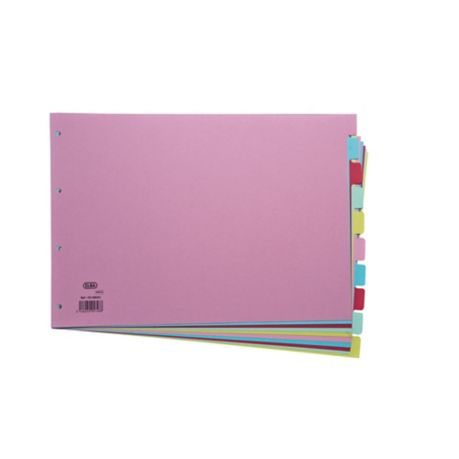 Elba A3 Landscape Coloured Card Dividers - 10 Part - Lyreco