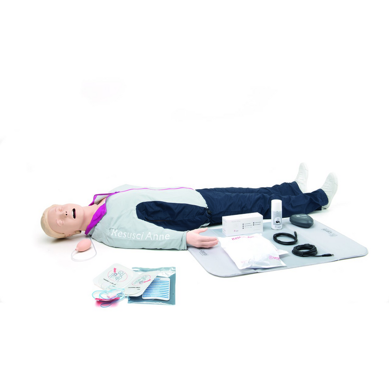 Resusci Anne QCPR AED Airway Head Full Body with Trolley Bag - Laerdal