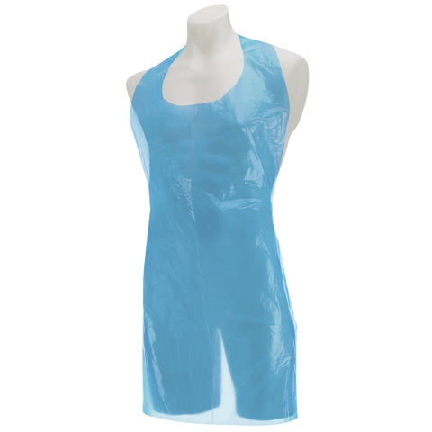 Disposable Polythene Aprons - Pack Of 100 - 10MU - Blue - Shermond