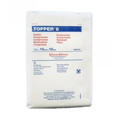 J&J Topper 8 Gauze Swabs Sterile: 10 x 10cm x 75 2PLY - Johnson & Johnson