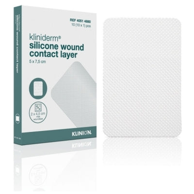 Kliniderm Foam Silicone Wound Contact Layer 12.5cm x 12.5cm Dressing pack of 5 - 3S Healthcare