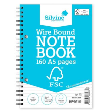 Silvine FSC Notebook A5 Twin-Wire - Discontinued