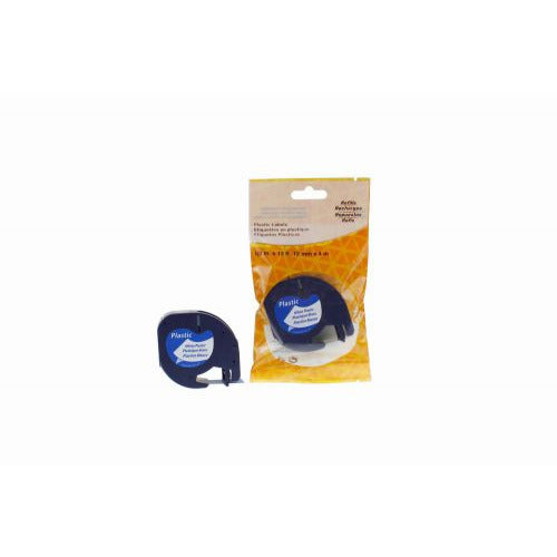 Dymo  91201 Plastic Labelling Tape Cassette Black on WHighte  12mm x 4m Letra - Compatible - Dymo