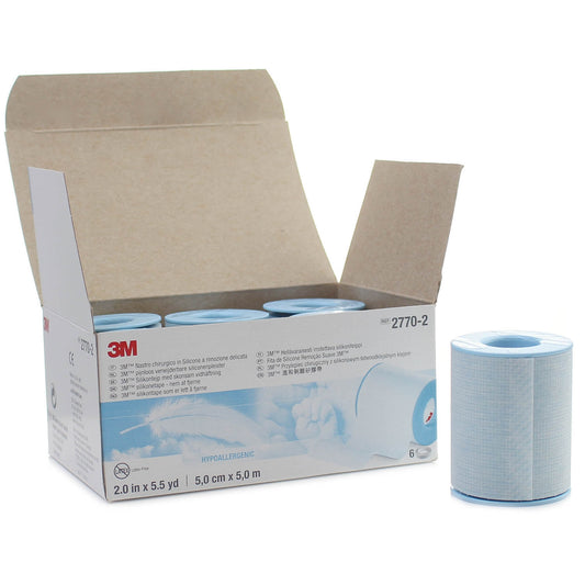 Micropore Silicone Tape - 2.5cm x 5m - Case of 96 - 8 Boxes of 12 - 3M