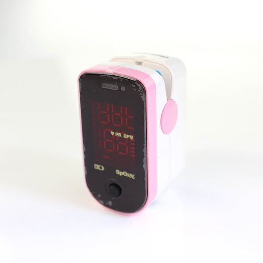 ChoiceMMed MD300-C1 Finger Pulse Oximeter - Pink/White - With Case