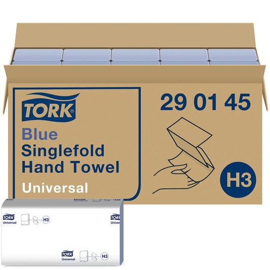 Tork Singlefold Hand Towel Universal Blue 1Ply - 290145 - 20 x 200 Sheets
