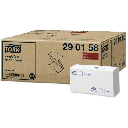 Tork Singlefold Hand Towel Universal White 1Ply- 290158 - 15 x 300 Sheets - Tork