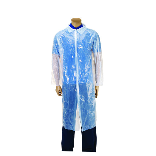 White Disposable Polythene Visitors Coats x 10