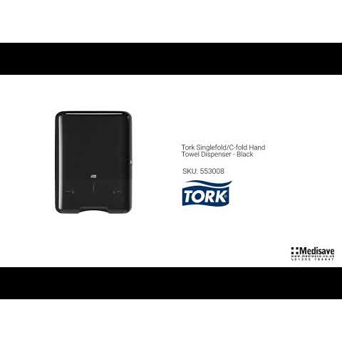 Tork Singlefold/C-fold Hand Towel Dispenser - Black - Tork