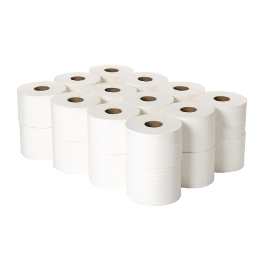 Twin Roll System White 2 ply 100m x 100mm Pack of 24 - Fourstones