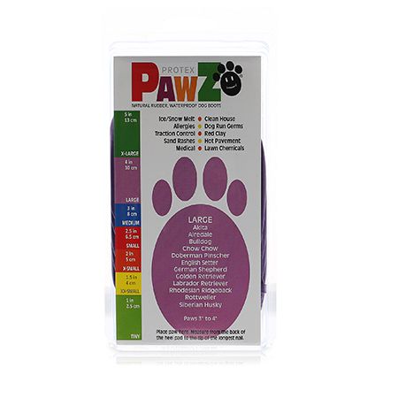 Pawz Rubber Dog Boots Large Purple - Pack of 12