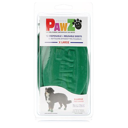 Pawz Rubber Dog Boots Extra Large Green - Pack of 12