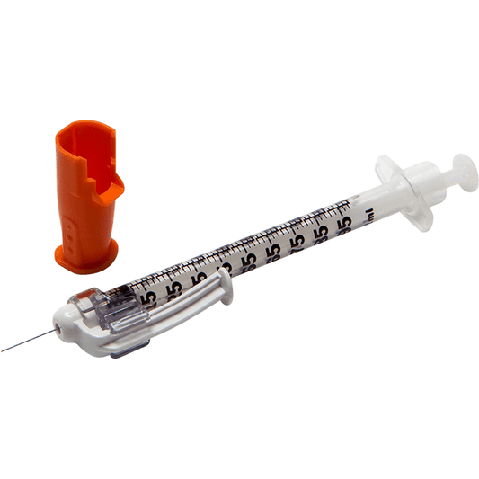 BD SafetyGlide Safety Insulin Syringe & Needle 1ml 29g x 1/2" x 100