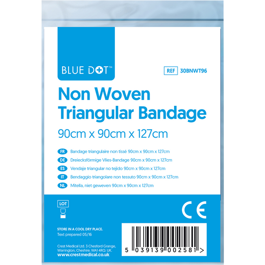 Blue Dot Non-Woven Triangular Bandage 90cm x 90cm x 127cm (Each)