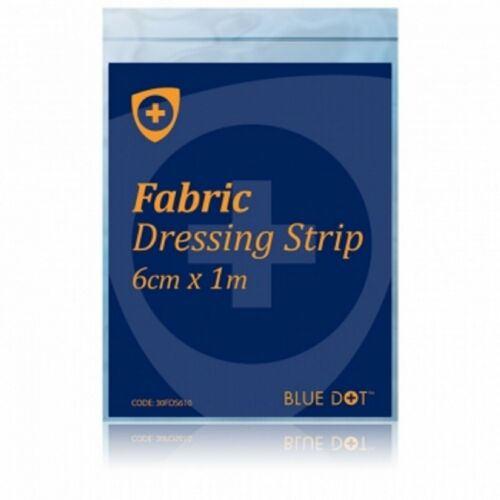 Blue Dot Fabric Dressing Strip 6.0cm x 1mtr (Each) - Blue Dot