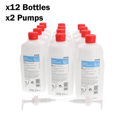 Ecolab Soft Protect 1 Litre Alcohol Hand Rub Sanitiser (Box of 12 Bottles) BUY ONE, GET ONE FREE - Ecolab