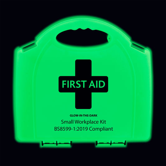 BS8599-1 Small Workplace First Aid Kit in Glow In The Dark Aura Box - 3400 - Reliance