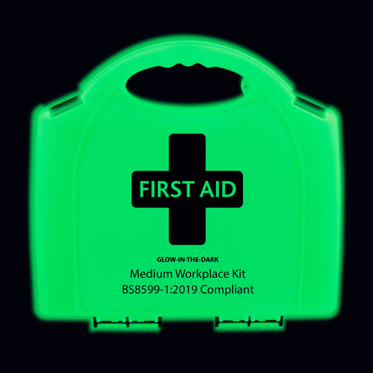 BS8599-1 Medium Workplace First Aid Kit in Glow In The Dark Aura Box - 3401