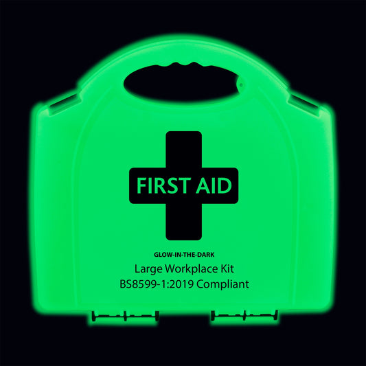 BS8599-1 Large Workplace First Aid Kit in Glow In The Dark Aura Box - 3402