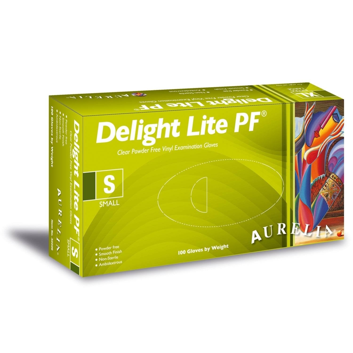 Delight Lite PF Vinyl Gloves - Small - Box of 100 - Aurelia Gloves