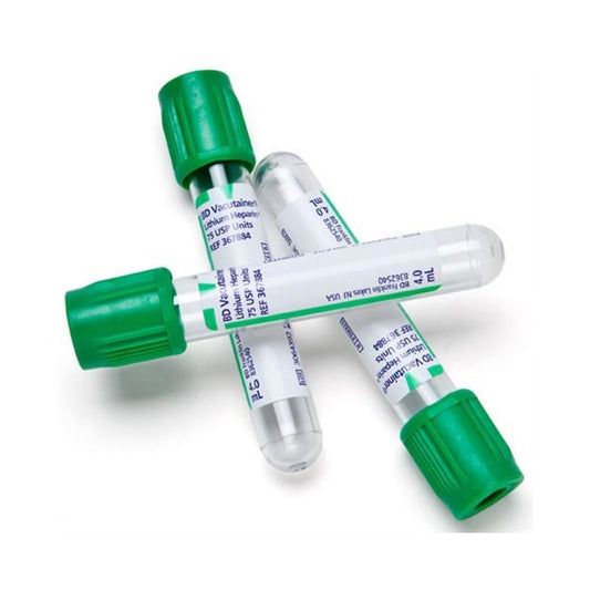 Vacutainer Tube Sodium Heparin tube, Green, 6ml, 13x 100mm - Per100