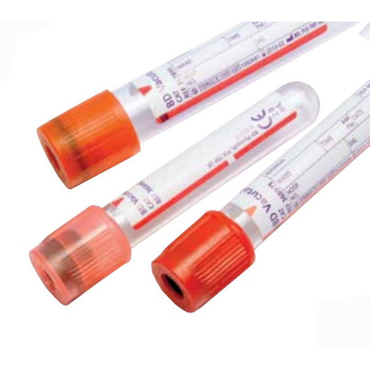 BD Vacutainer Plastic Serum Sample Tubes with Red Cap - 4ml x 100