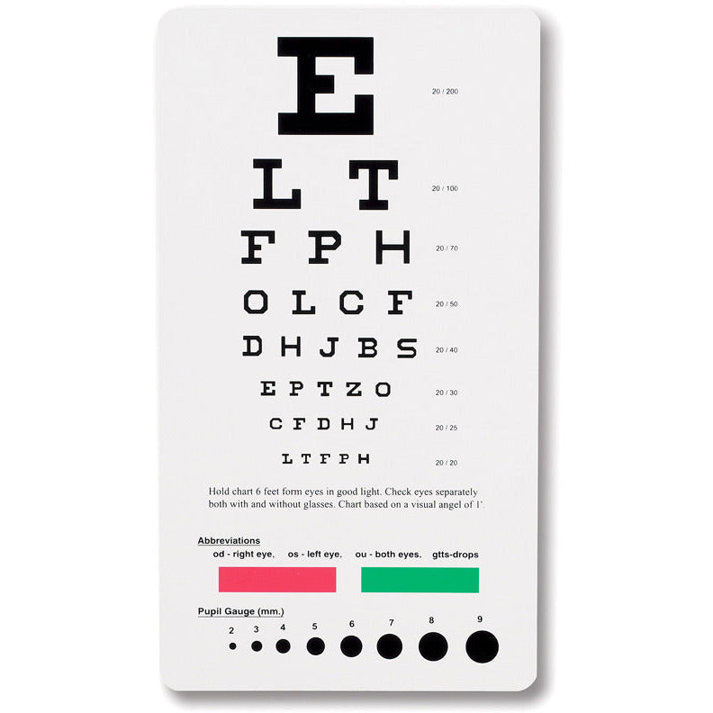 Snellen Pocket Eye Chart - Prestige