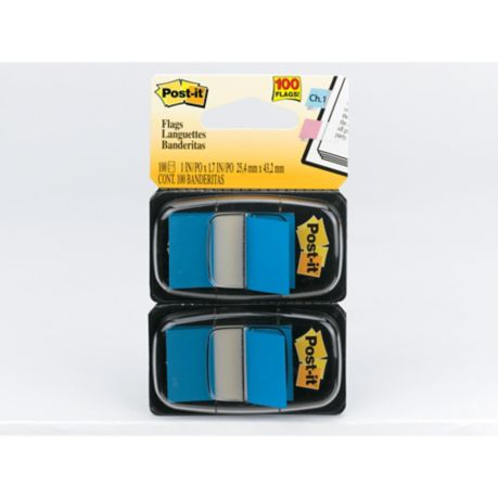 Post-It Index Dual Pack 25 X 44mm Blue - 2 Dispensers of 50 - Lyreco