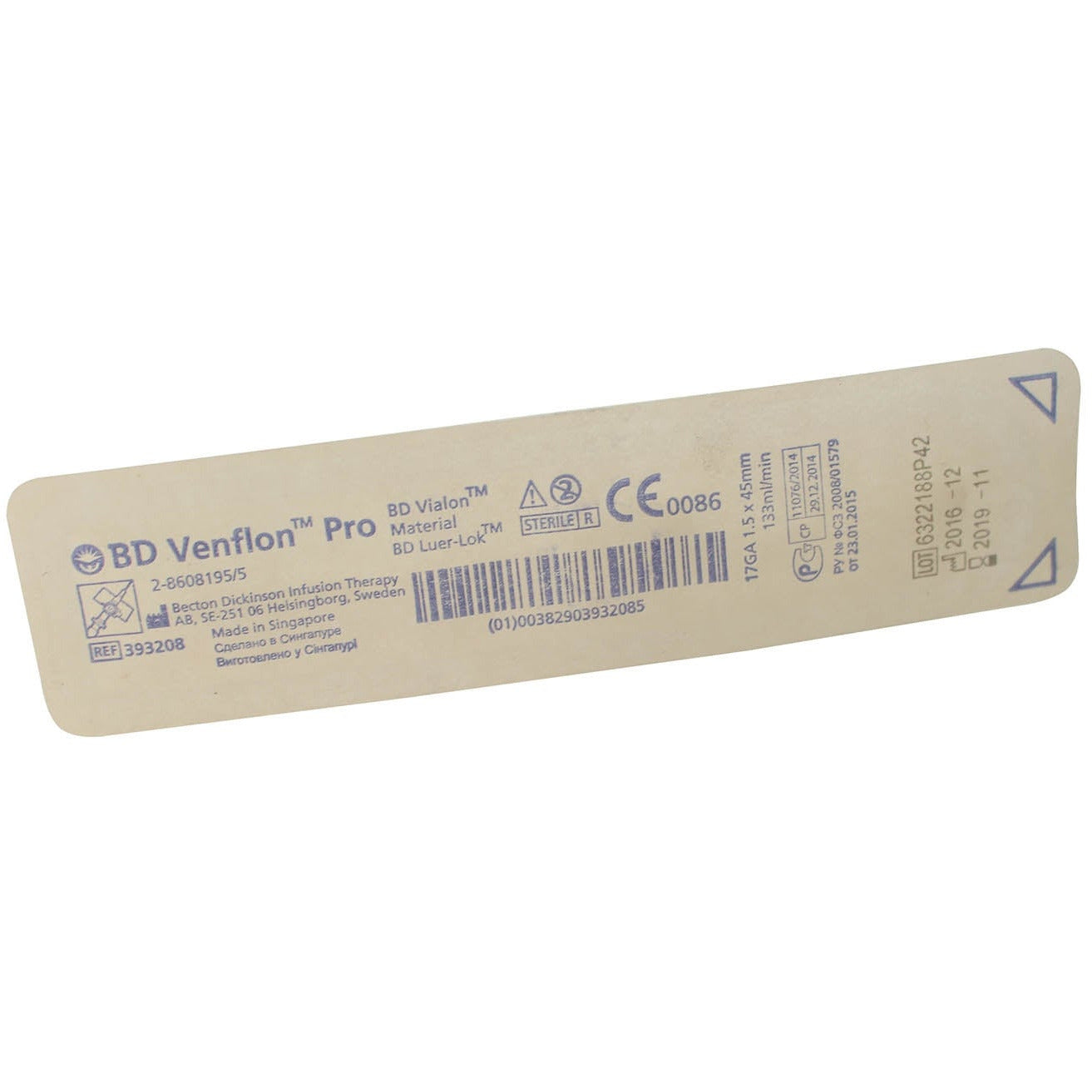 BD Venflon IV Catheter - 17g 45mm Ported & Winged x 50