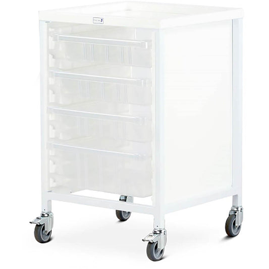 Tray Trolley - Single Column - 3 x 100mm, 1 x 60mm Trays - 500 x 500 x 760mm - Bristol Maid