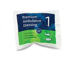 Number 1 Sterile Ambulance Dressing - 12.5cm x 10cm - 