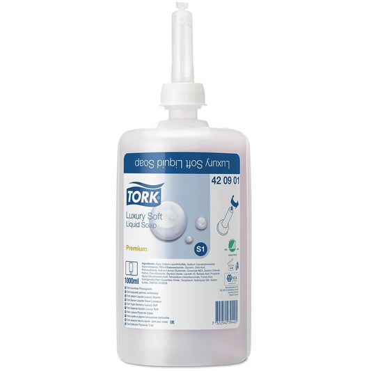 Tork Luxury Soft Liquid Soap (1 x 1000ml Bottle) - Tork
