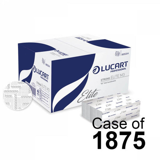 Strong Lucart M-fold 3ply - White 22.5 x 32cm (pure 865004) - 1 box of 1875 - Paperline