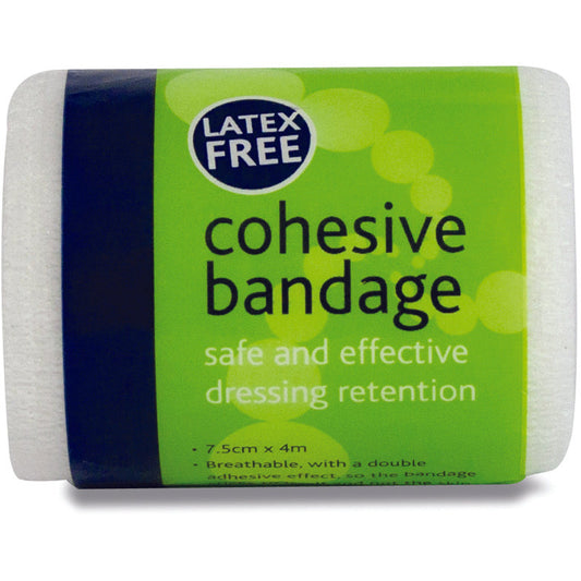 Cohesive Bandage - Latex Free White 7.5cm x 4m